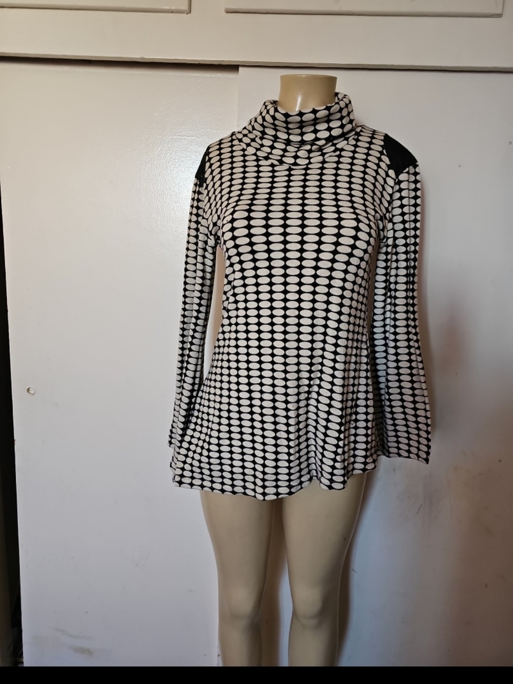 Mechant Black and Cream Polka Dot Top
